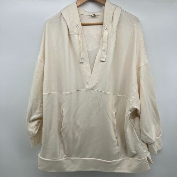 Women's Plus Size 2X Old Navy Cream Hooded Tunicc Live in French Terry - Picture 1 of 6